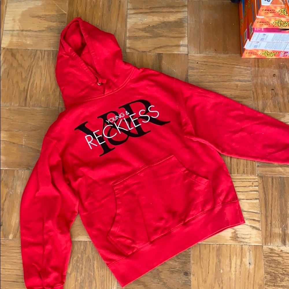 YOUNG AND RECKLESS LOGO HOODIE- Red